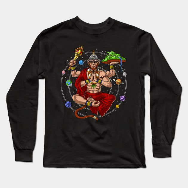 Hanuman Hindu God Long Sleeve T-Shirt by underheaven